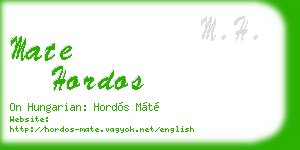 mate hordos business card